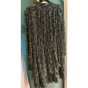 EVER NEW CURVE high neck long sleeve ruffled dress